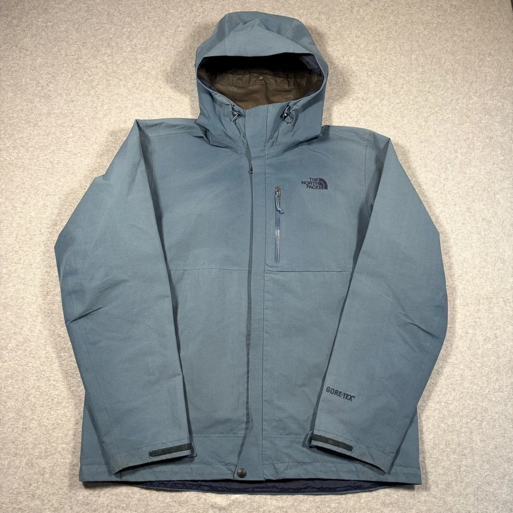 The North Face Dryzzle Gore-Tex Jacket Men Large Blue Hooded Waterproof Shell